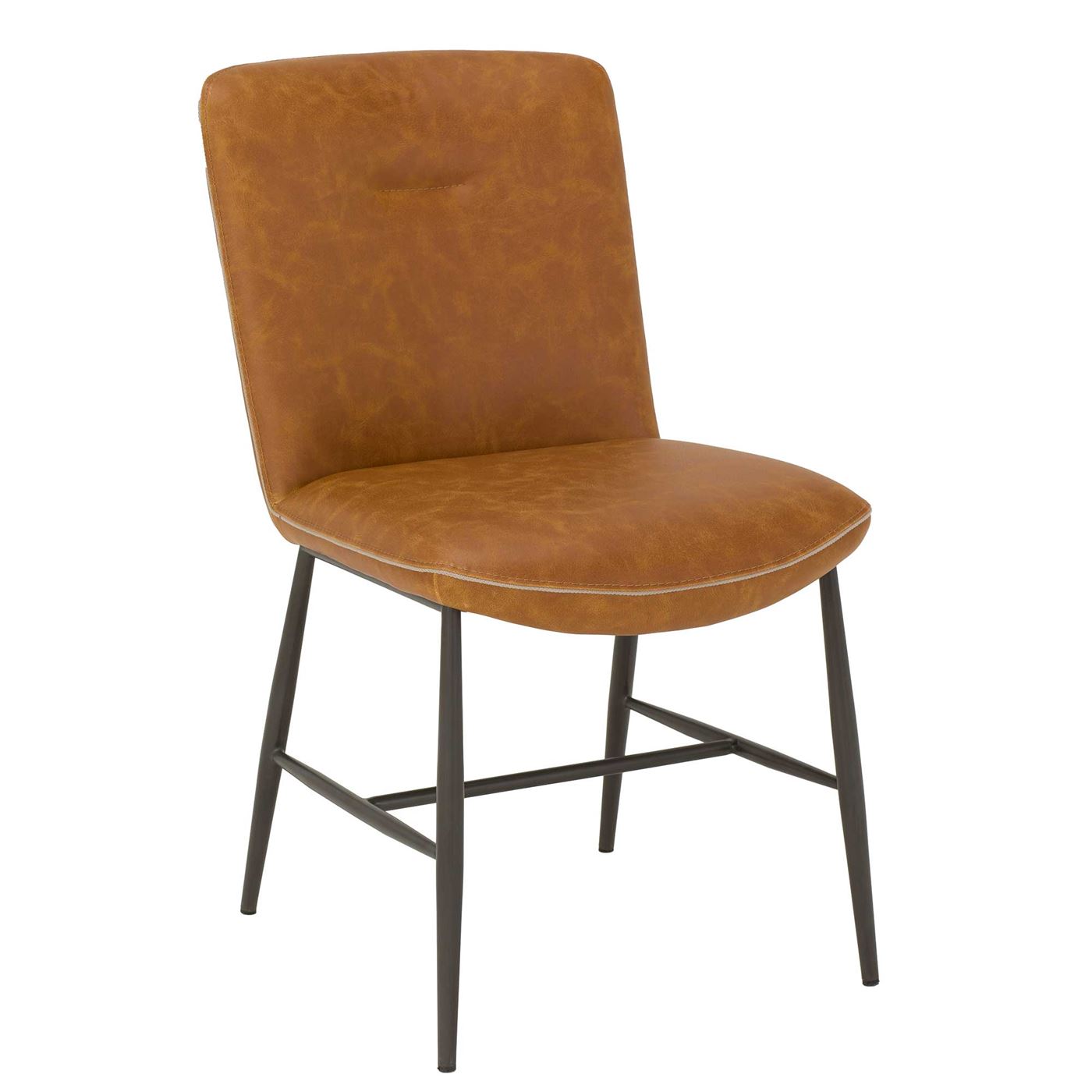 Tanner Dining Chair - Brown - Leather - Plain - W48 x D61 x H86.5cm - Barker & Stonehouse