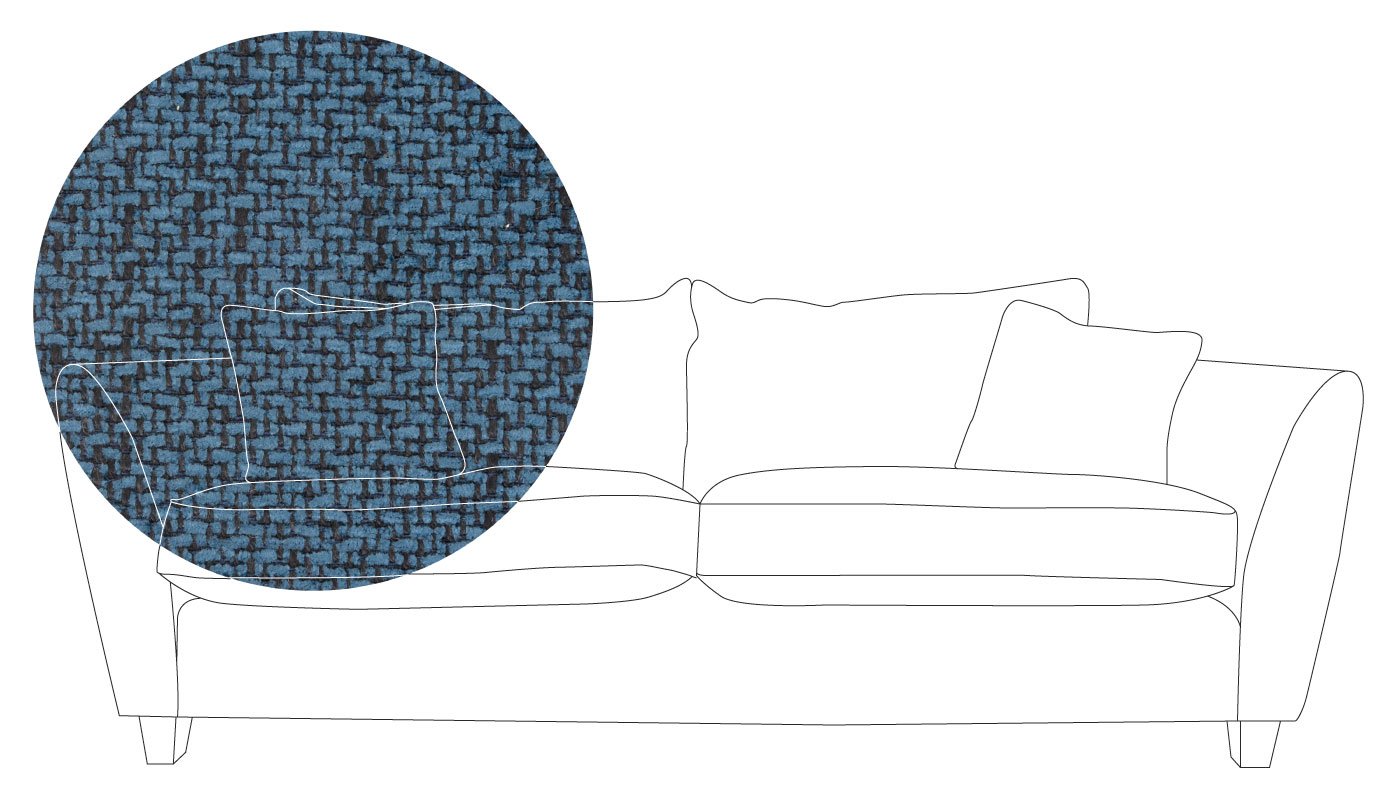 Heal's Torino 3 Seater Sofa Texture Ink Black Feet