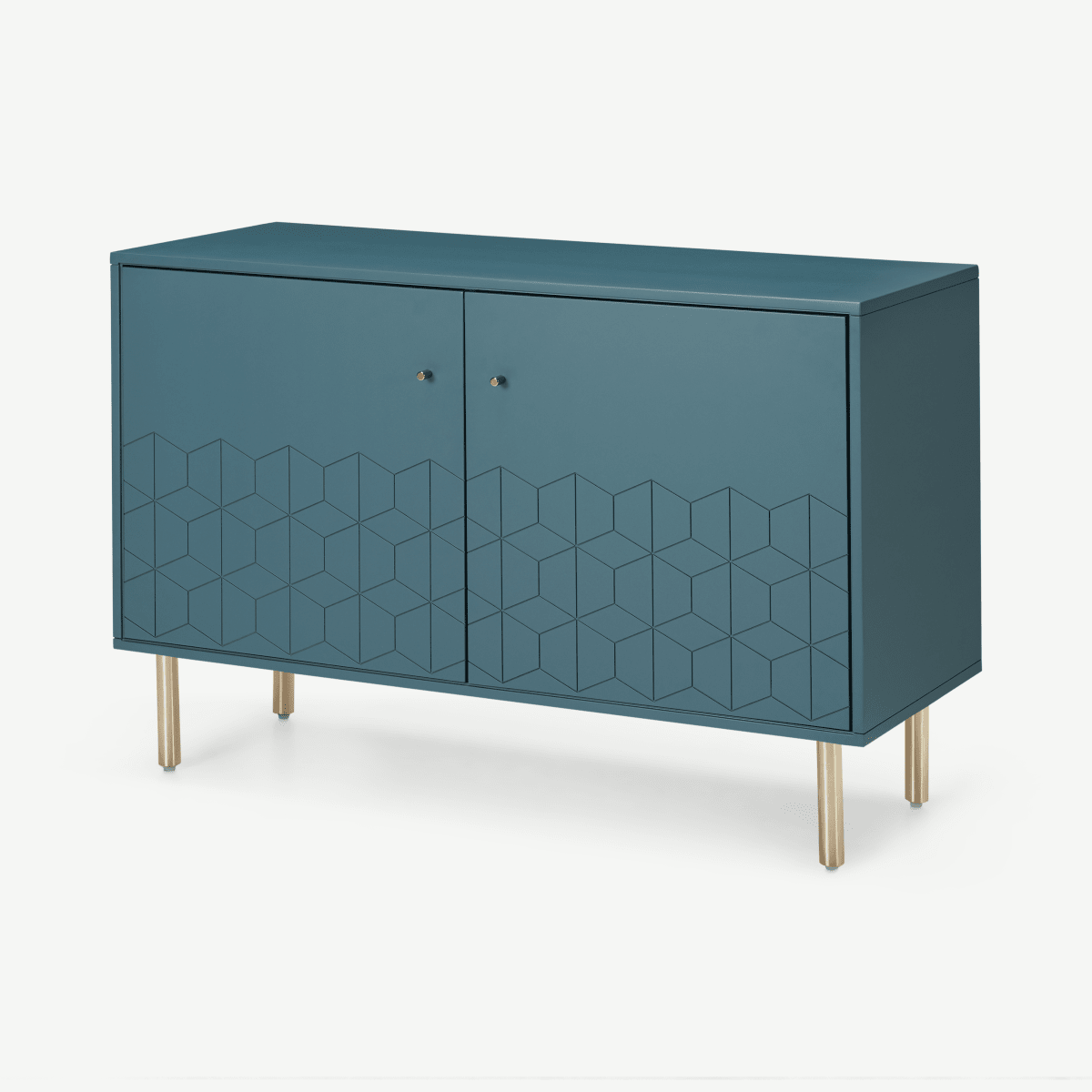 Hedra Sideboard, Brass and Teal
