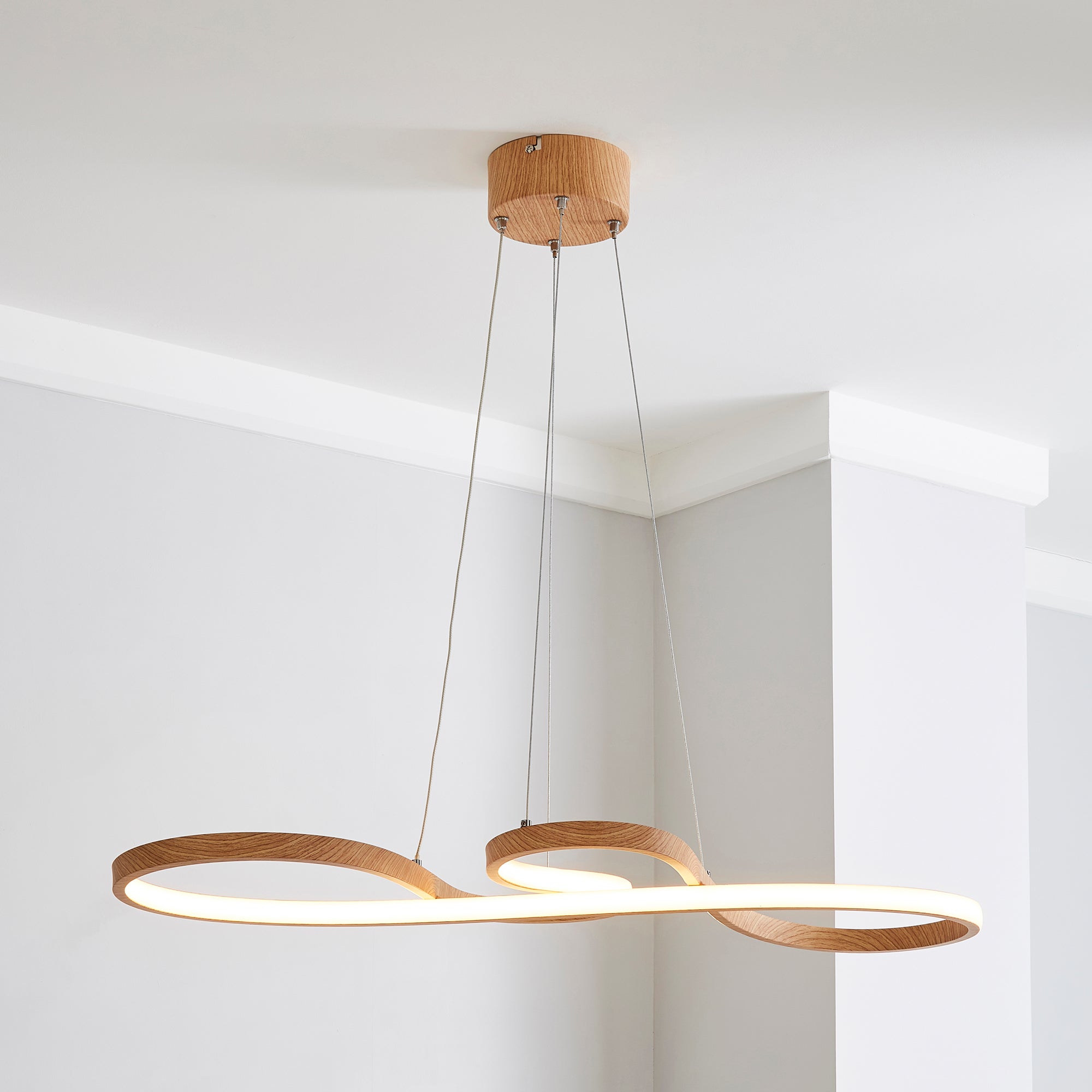 Jaxson LED Wood Effect Ceiling Fitting Brown
