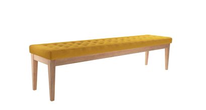 Buttons Bench in Butterscotch Cotton Matt Velvet - sofa.com