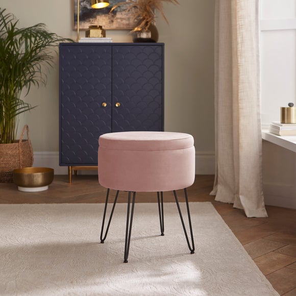 Avery Velvet Storage Footstool