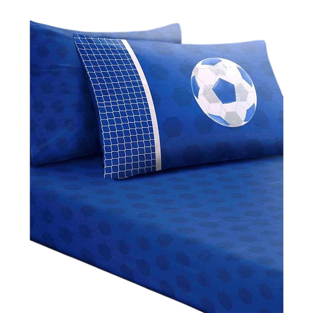 Floso Football Fitted Sheet Set in Blue