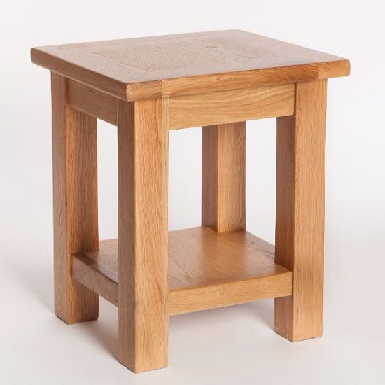 Lexington Wooden End Table In Oak With Undershelf