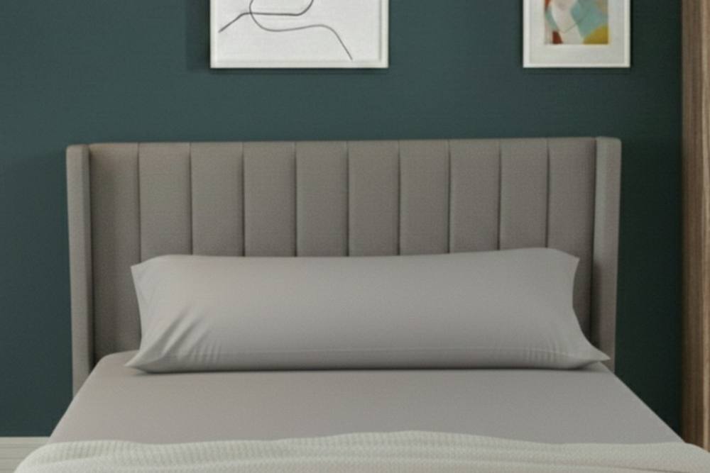 Snug City Bolster Support Pillow Pillowcase Plain Dyed Pillow Linen Easy Care in Silver