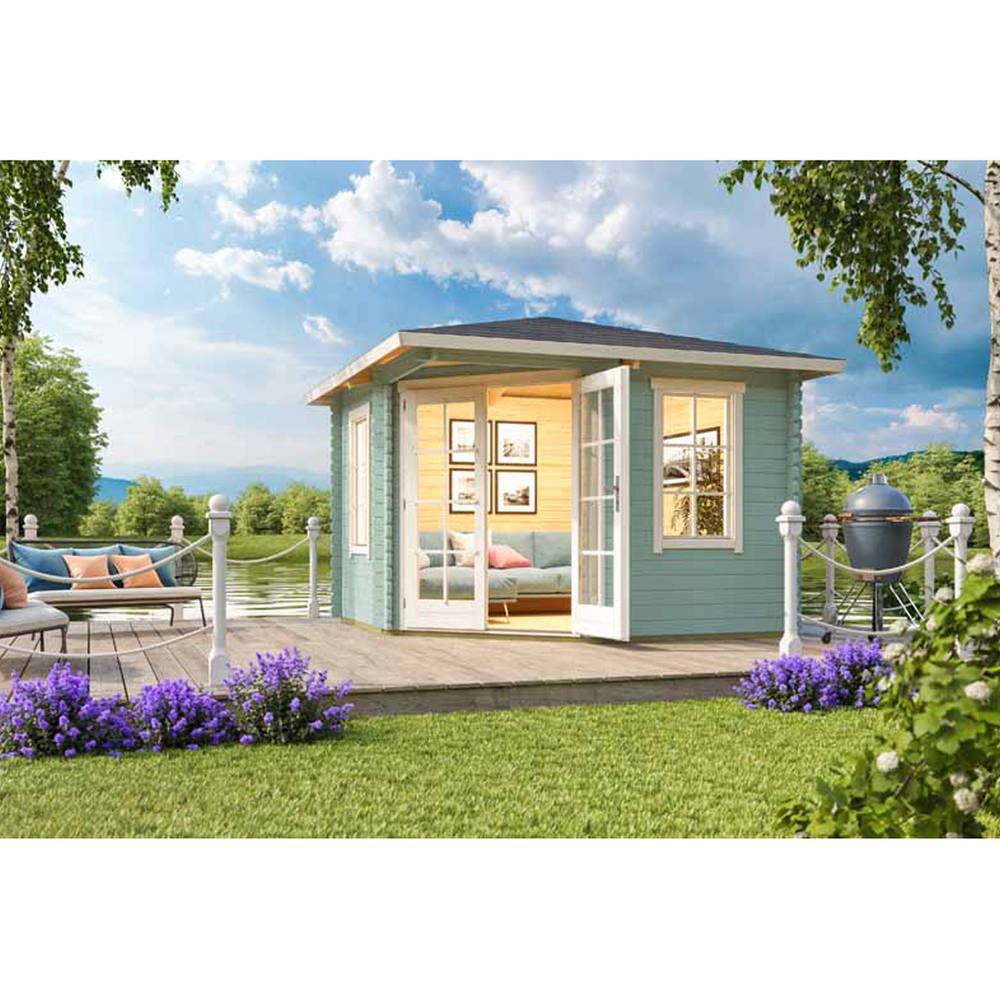 Lasita Maja Ltd Aruba 1-Log Cabin, Garden Room, Home Office - L357.4xW357.4xH265.6 cm in Light Tan 5