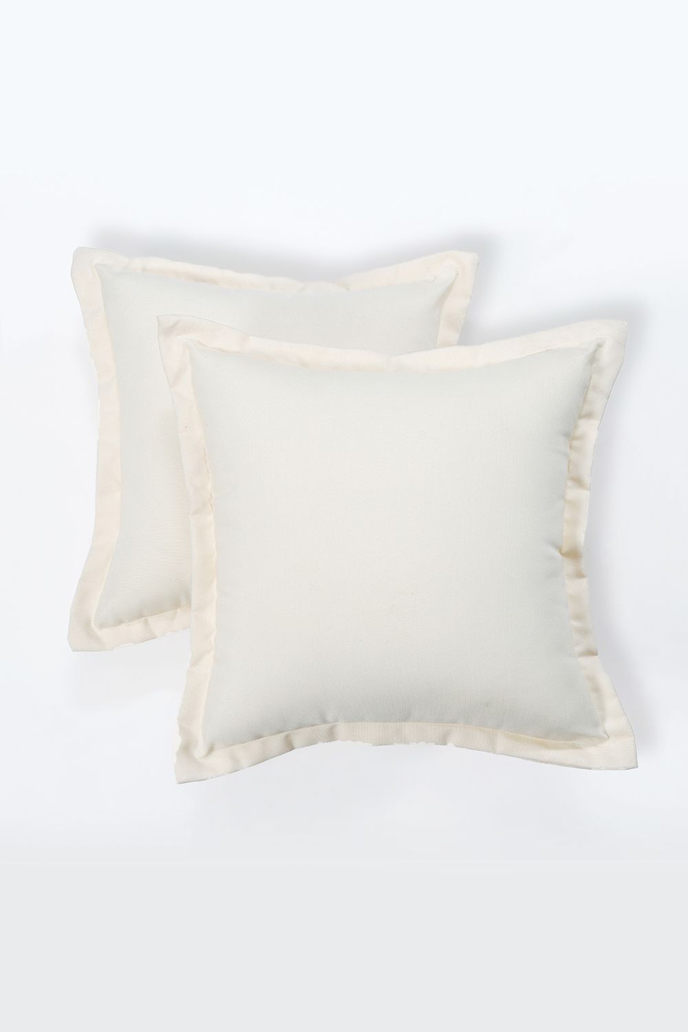 Homescapes Luxury Waterproof Plain Outdoor Cushion 45 x 45 cm, Set of 2 in Natural