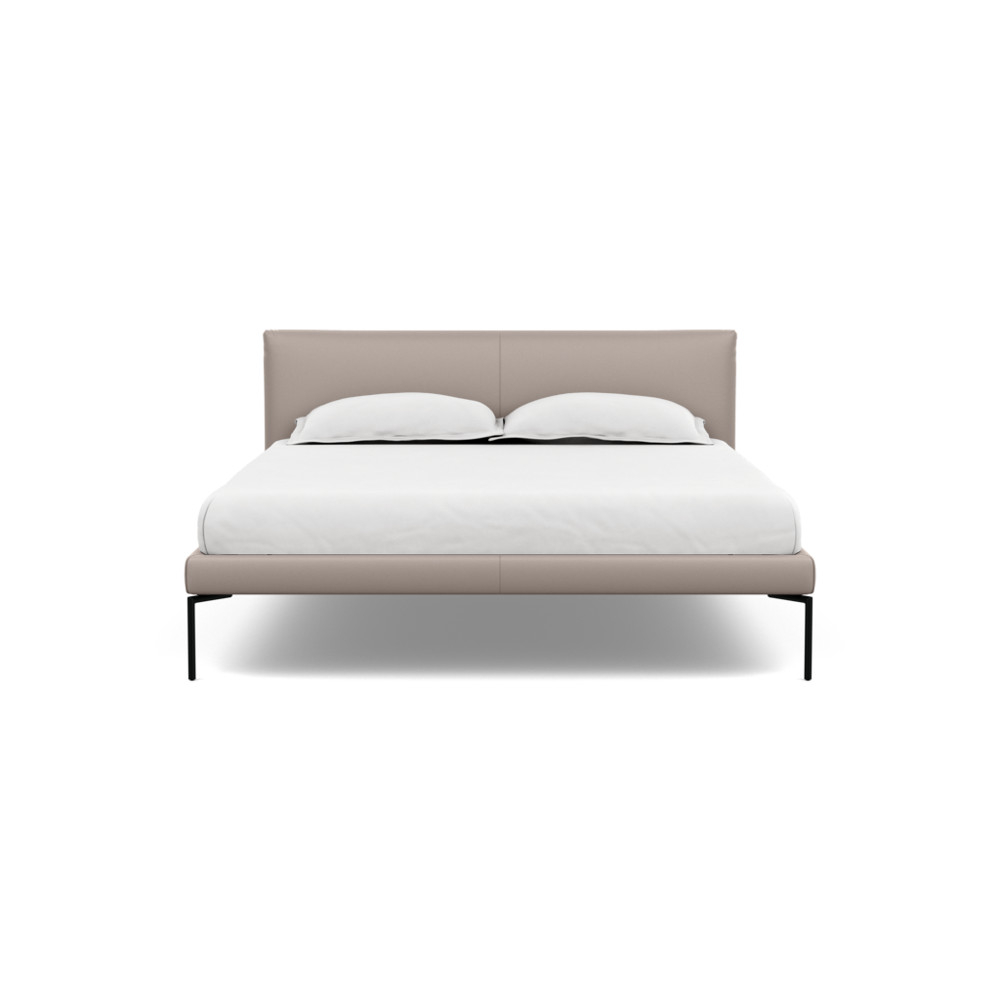 Heal's Matera Bedstead King Leather Grain Light Grey 060