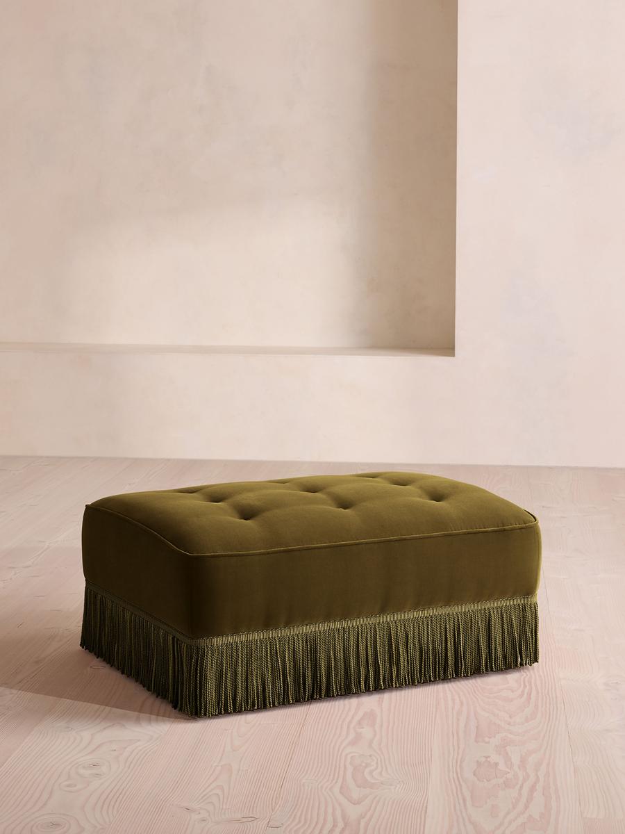 Elowen Ottoman, Velvet, Olive