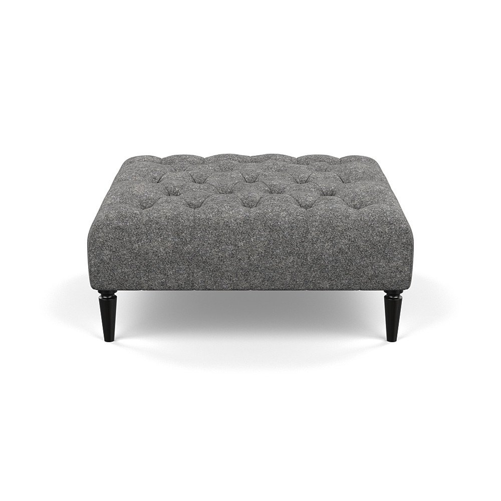 Heal's Balmoral Ottoman Smart Velvet Sea Foam Black