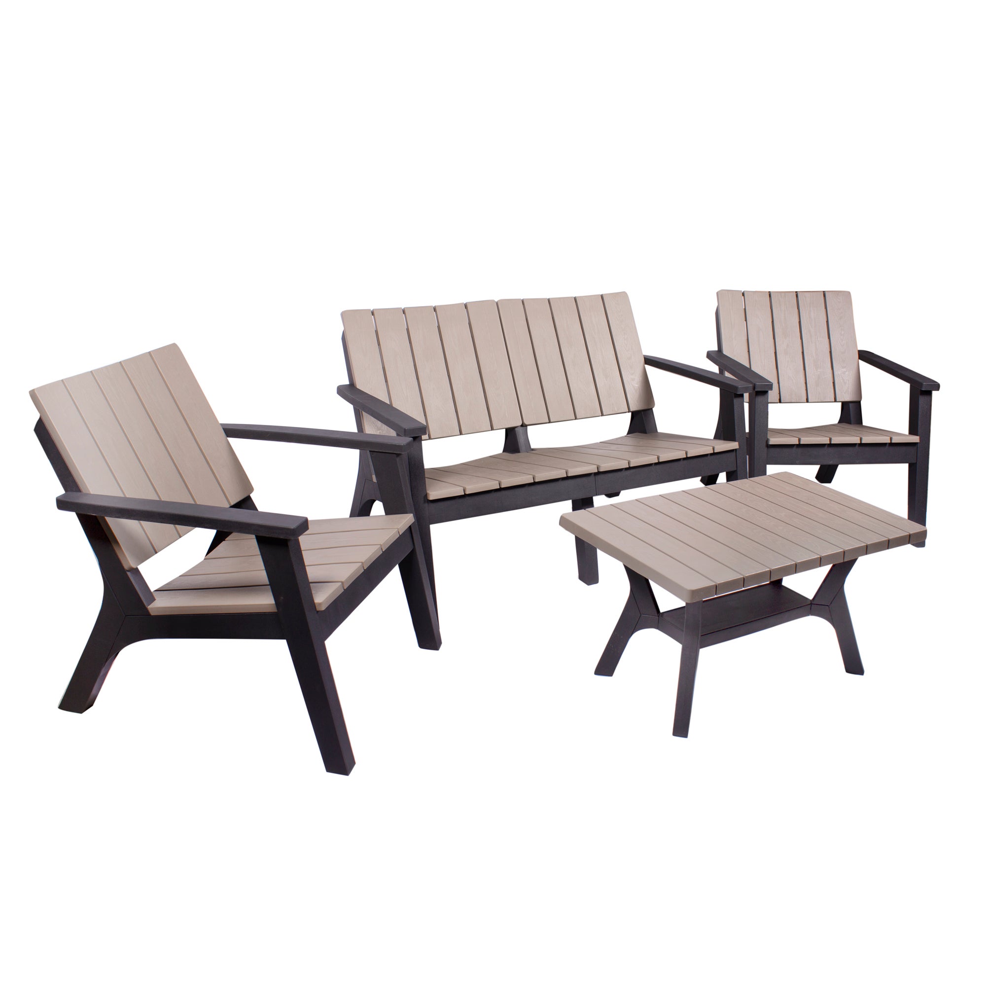 Faro 4 Seater Conversation Set Black