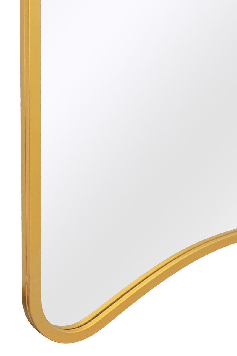 MirrorOutlet Gold Metal Trapezoid Shape Framed Wall Mirror (180CM X 85CM) 3