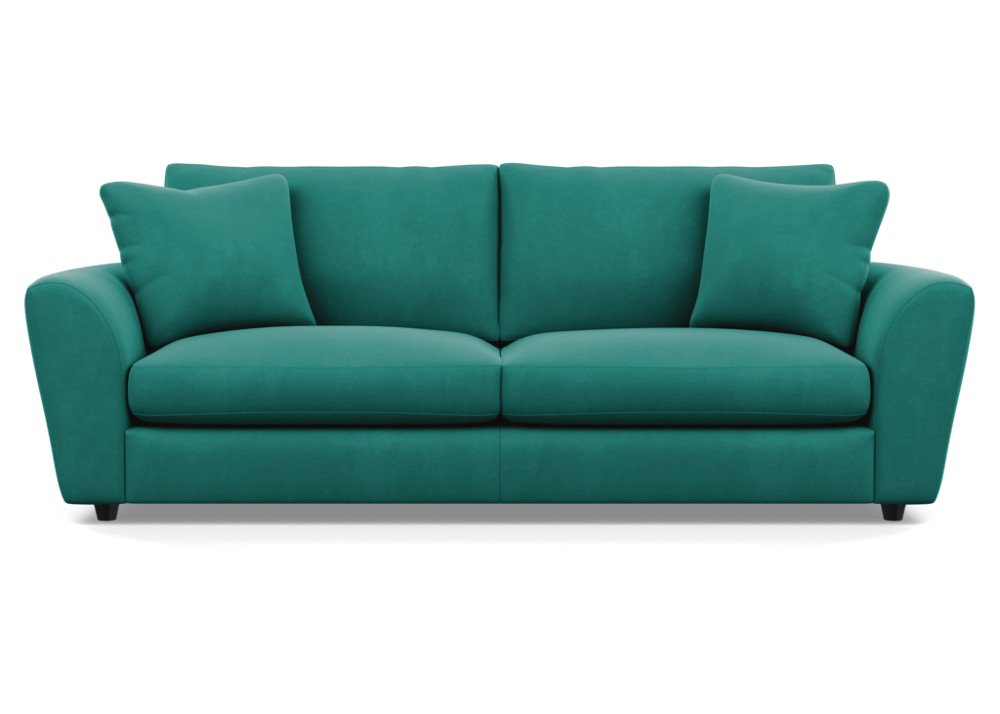 Heal's Snooze 5 Seater Sofa Smart Velvet Green Black Feet
