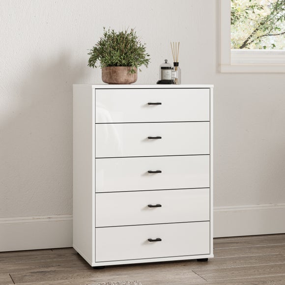 Wiemann Kahla Glass Fronted Small 5 Drawer Chest