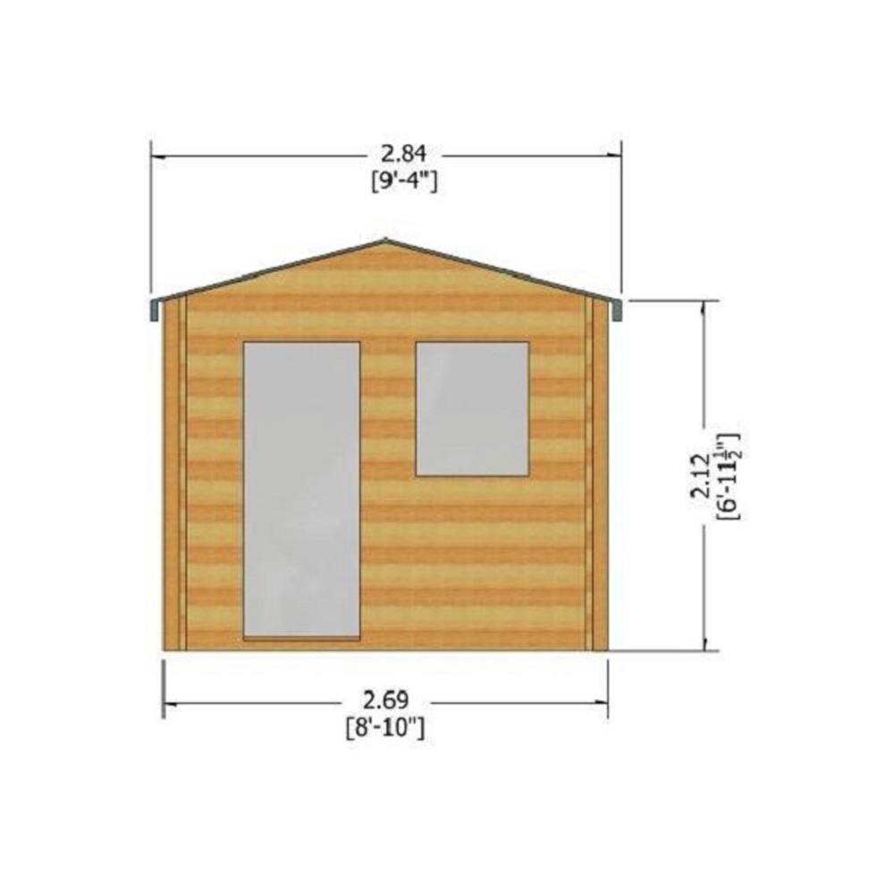 Shires Avesbury Log Cabin Home Office Garden Room Approx 9 x 9 Feet in Natural 3