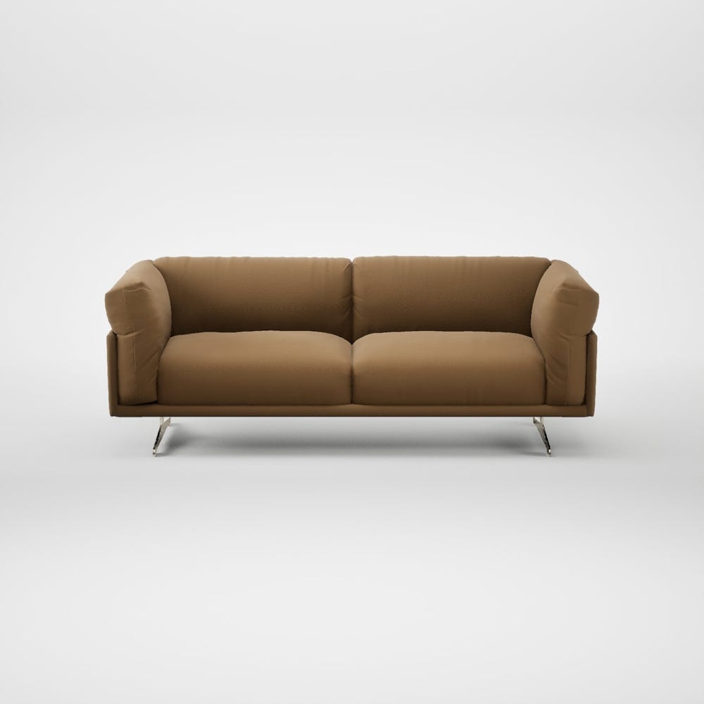 Heal's Novara 3 Seater Sofa Smart Cotton Linen Sahara Stainless Steel Feet 2