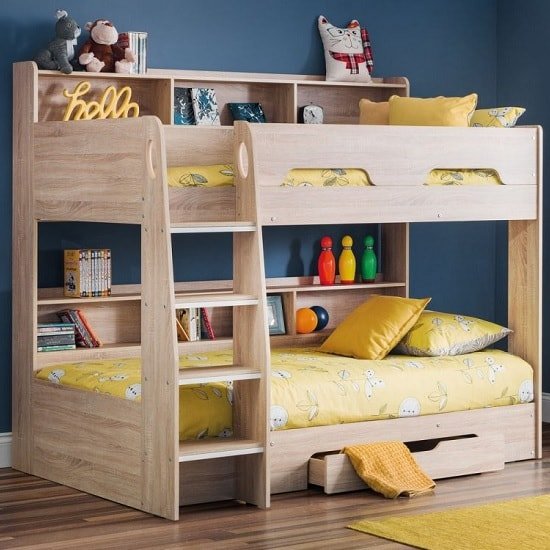 Amilia Wooden Bunk Bed In Sonoma Oak