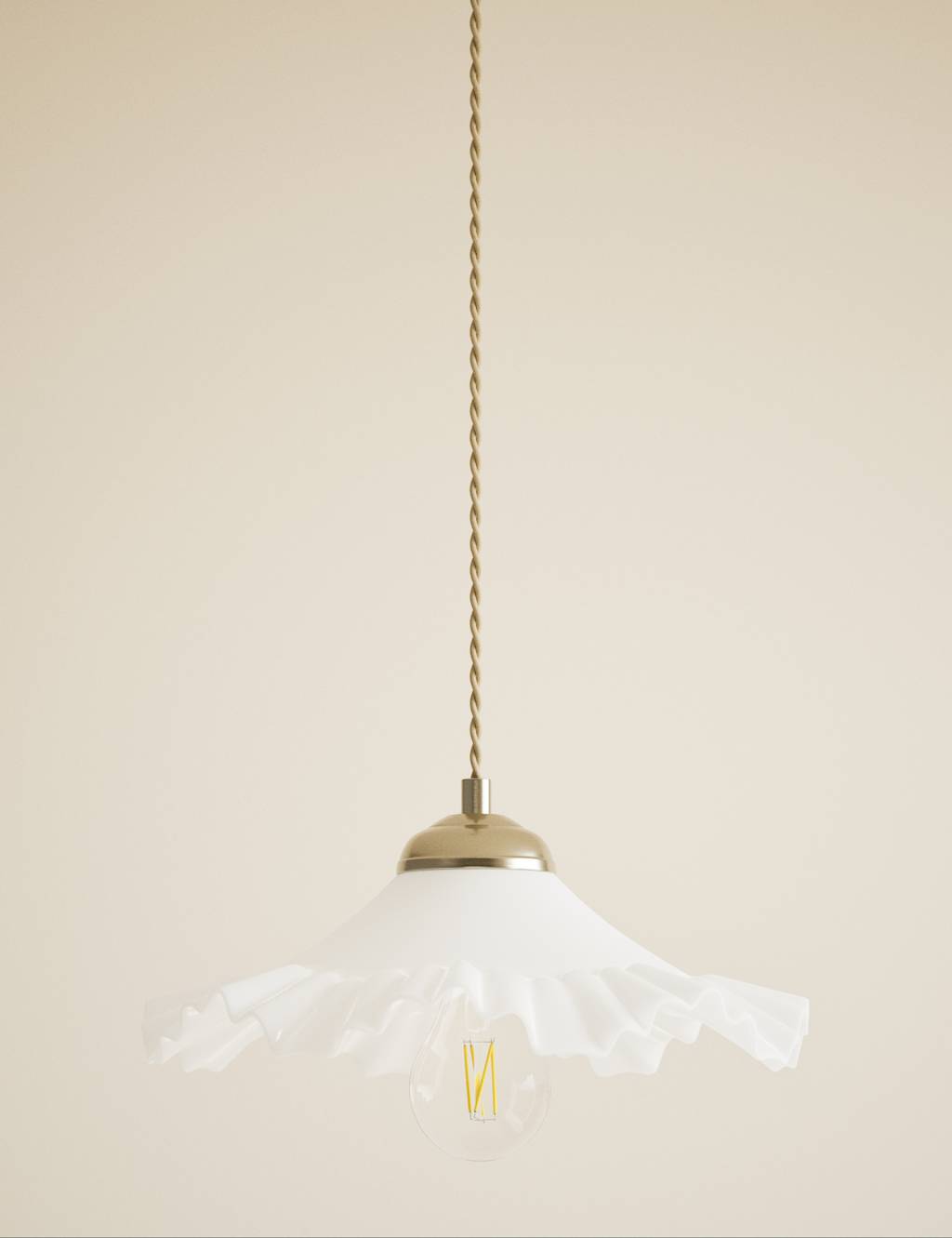 M&S Frill Pendant Ceiling Light White