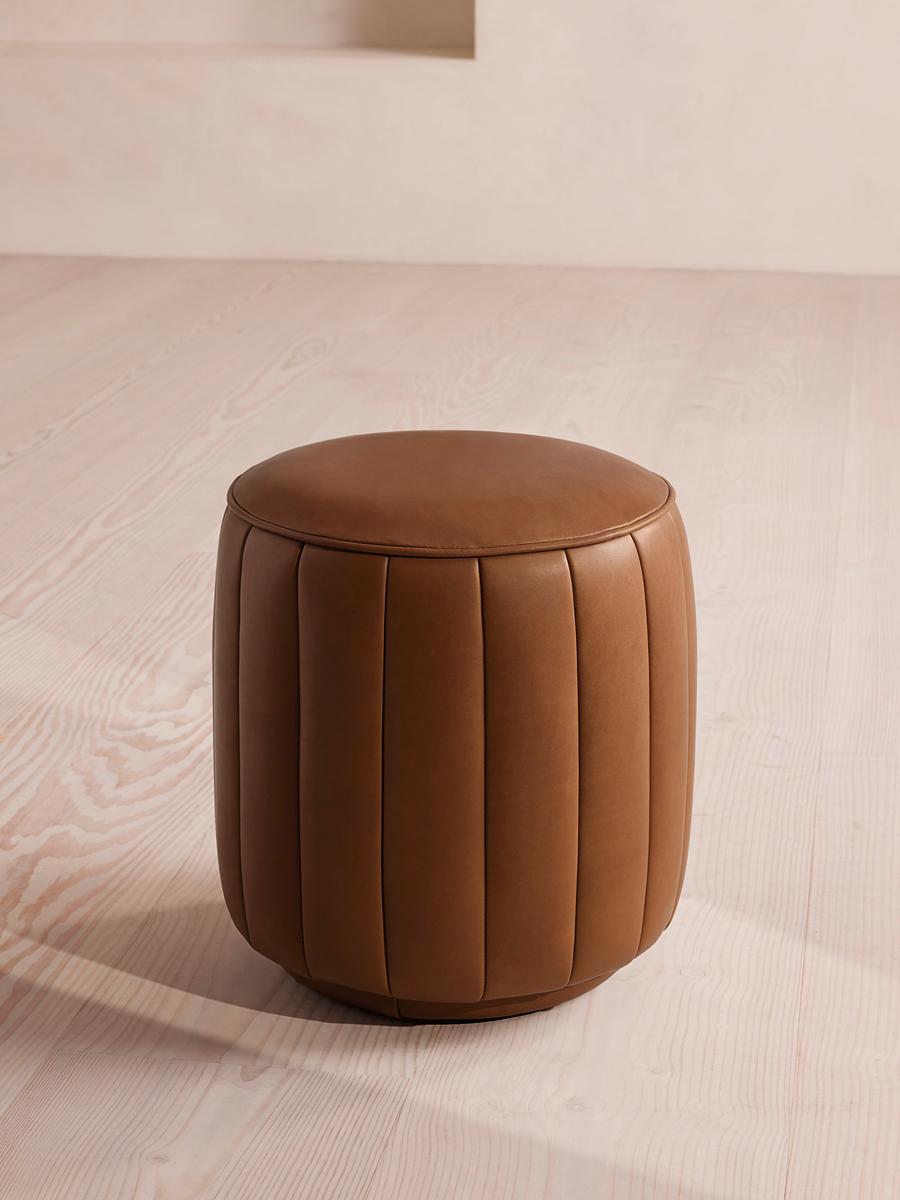 Romi Footstool, Moore & Giles Virtue Chestnut Leather