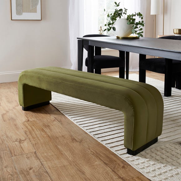 Lucilla 3 Seater Dining Bench, Velvet