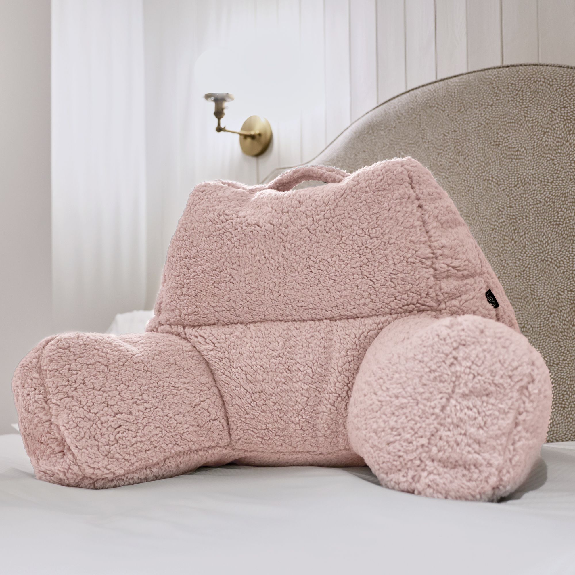 icon Soft Teddy Bear Cuddle Cushion Reading Support Pillow in Rose