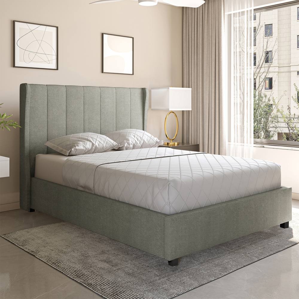 Seconique Amelia Plus 4'6" Double Storage Bed in Dark Grey