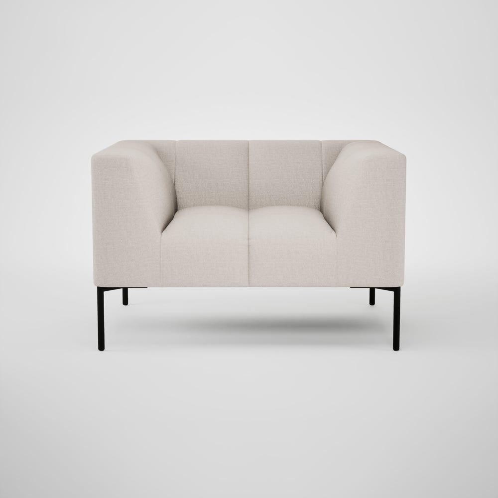 Heal's Quadro Armchair Siena Cotton Natural Black Feet 2
