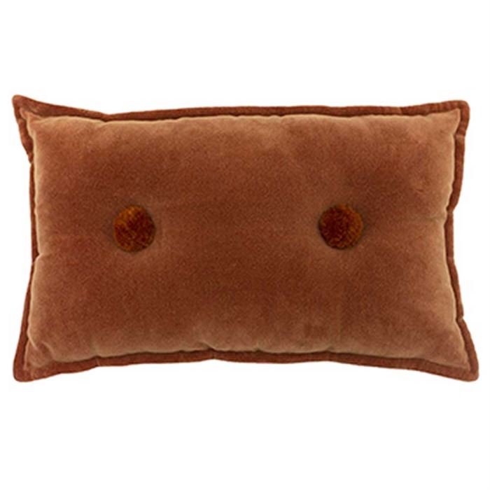 Rust Button Cushion