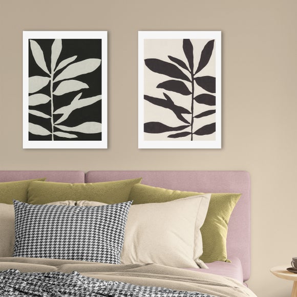 East End Prints Set of 2 Linocut Branch III Framed Prints