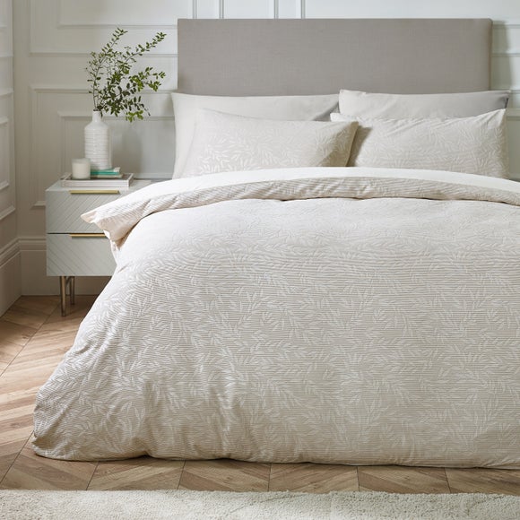 Catherine Lansfield Corded Leaves Duvet Cover & Pillowcase Set
