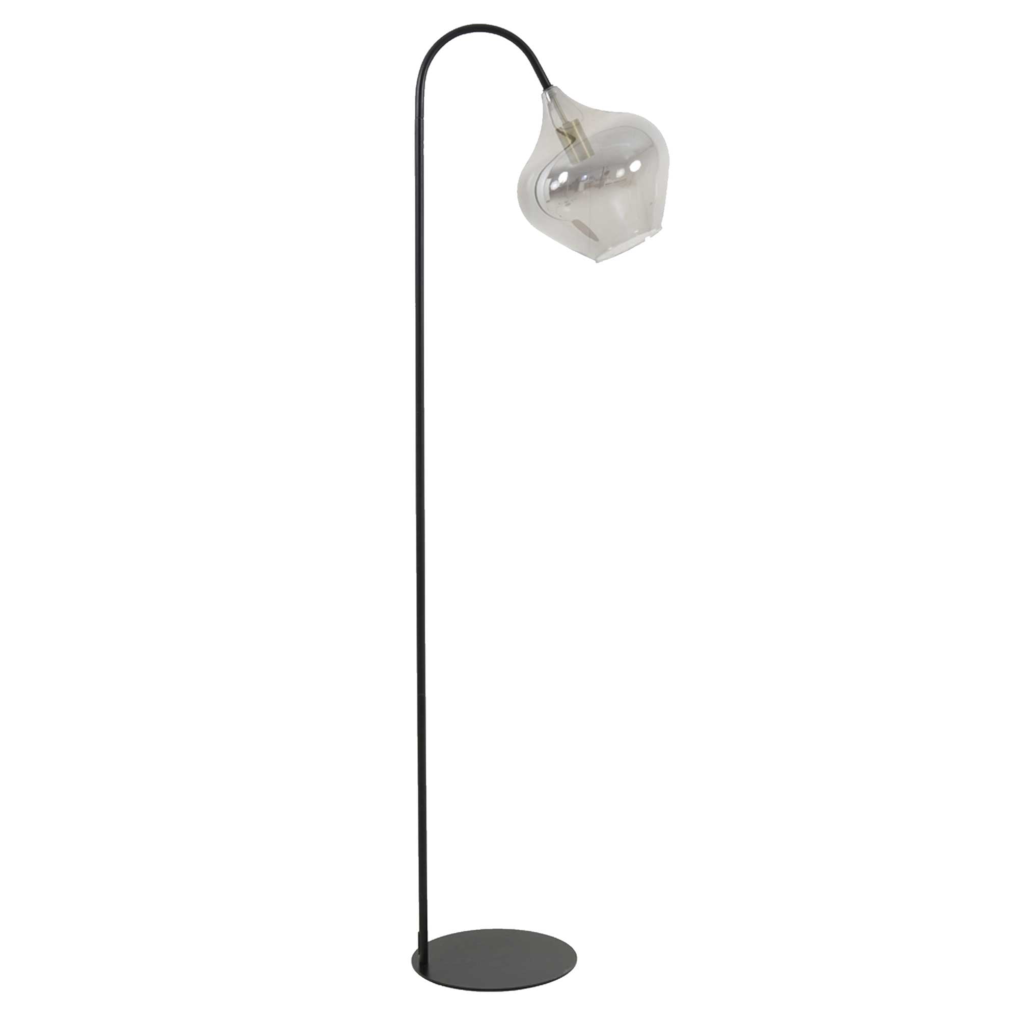 Black Smoked Drop Glass Lamp Metal | Barker & Stonehouse
