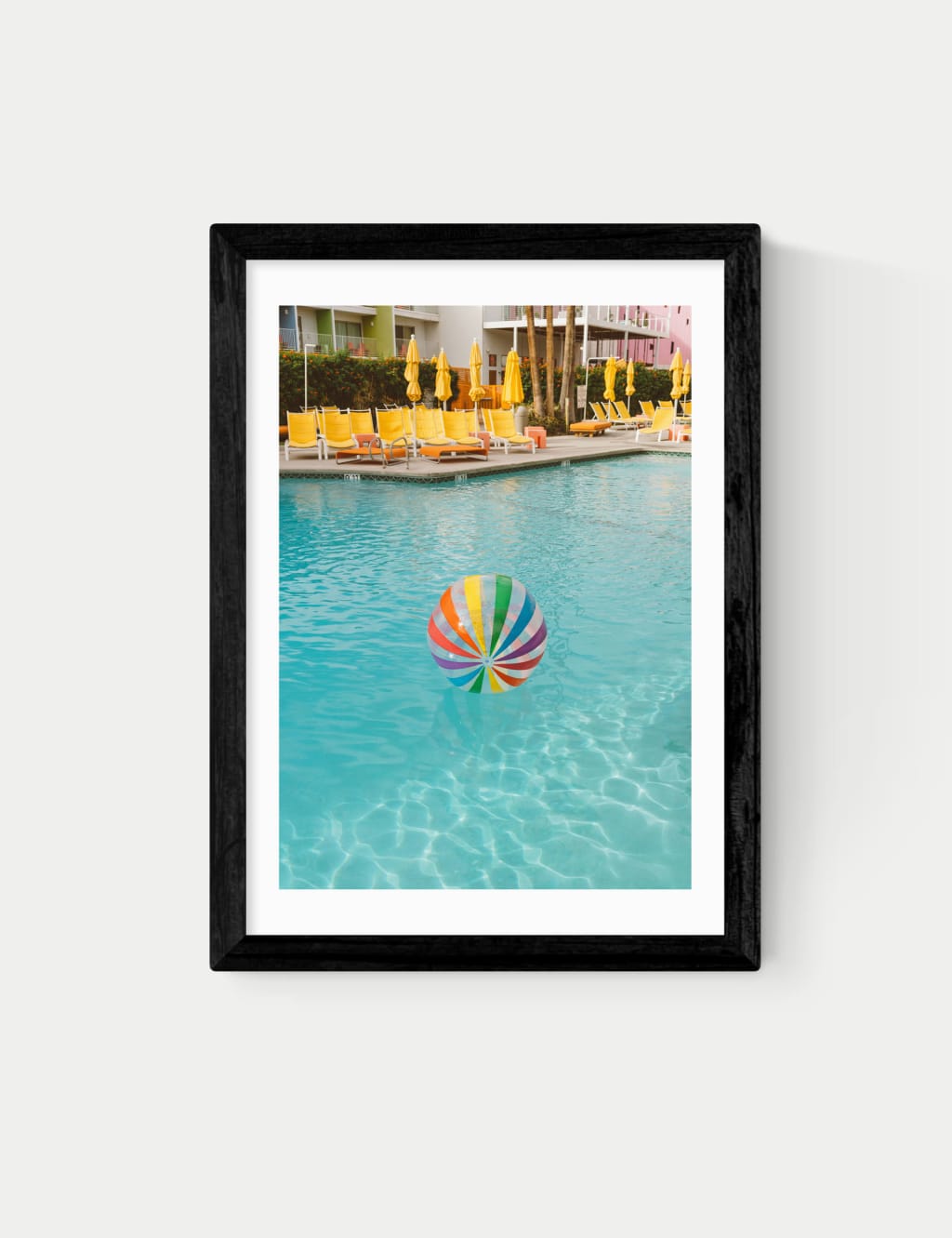 East End Prints Palm Springs Pool Day Framed Art Black