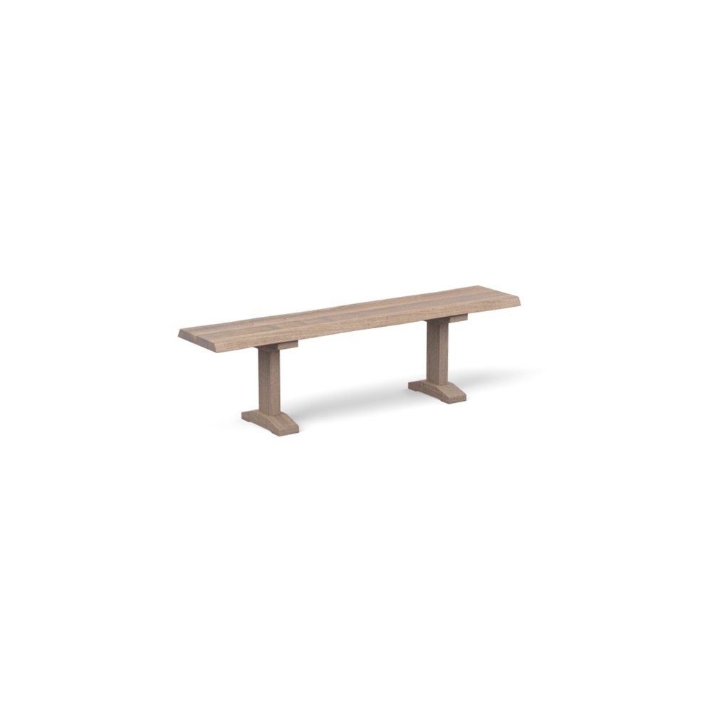 Heal's Lisbon Bench 200x35cm Grey Oiled Oak Natural Edge Not Filled