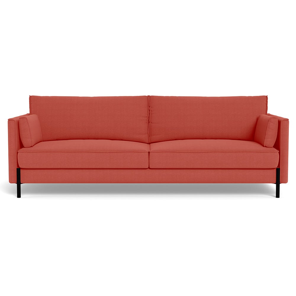 Heal's Tortona 4 Seater Sofa Linen Mix Grenadine Black Feet