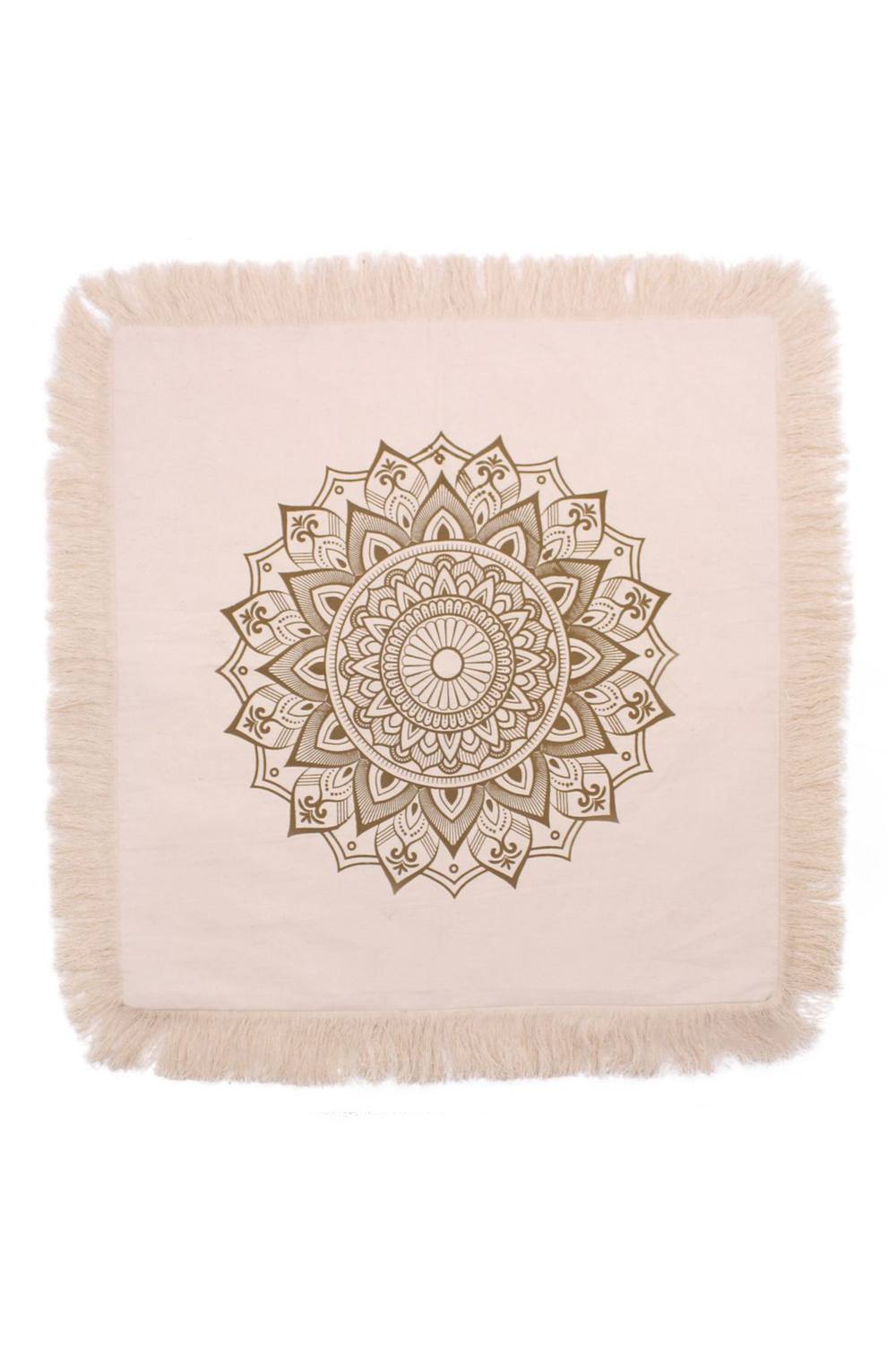 KDMD Bronze Lotus Mandala Cushion Cover 60x60cm - Elegant & Durable