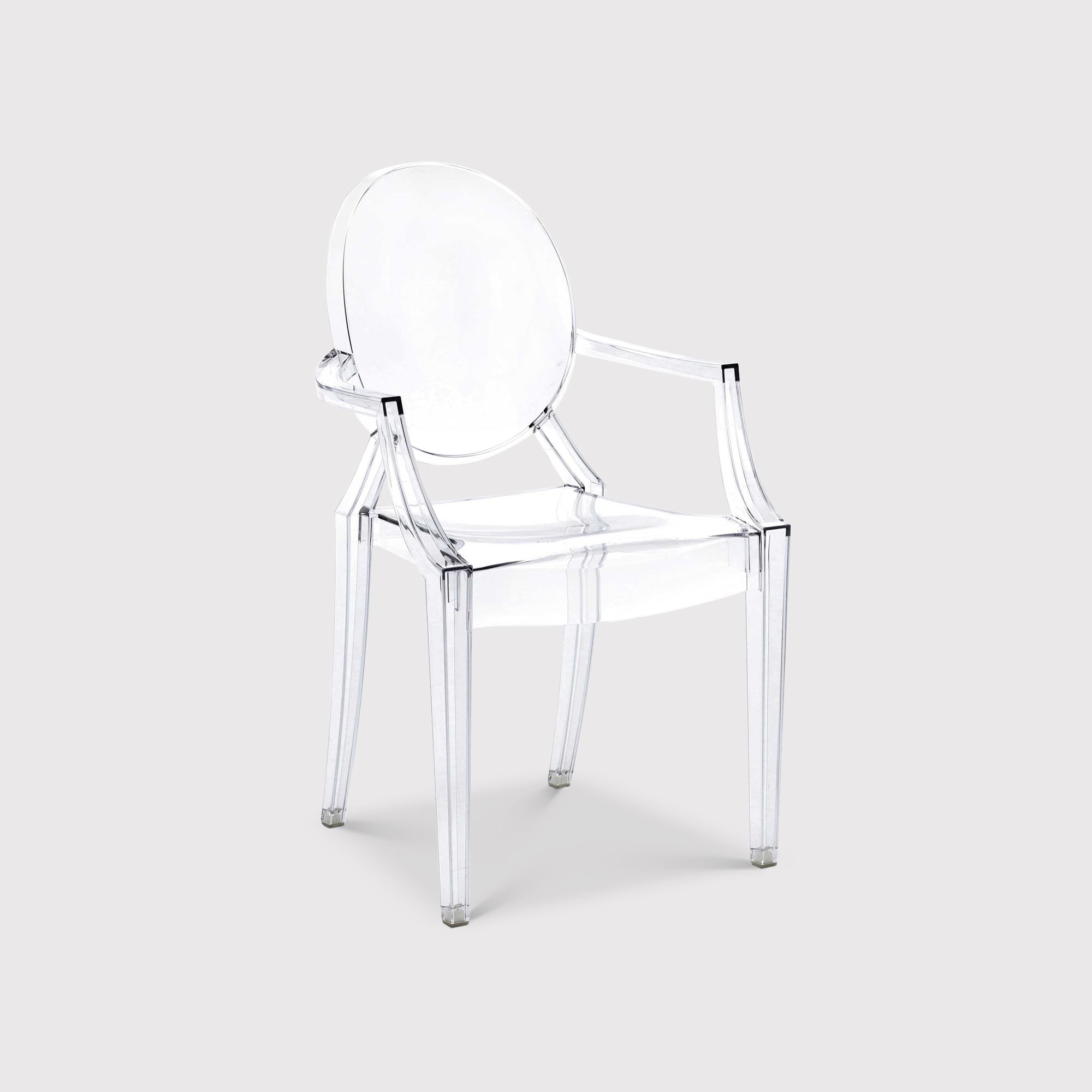 Kartell Louis Ghost Armchair, Neutral Plastic | Barker & Stonehouse