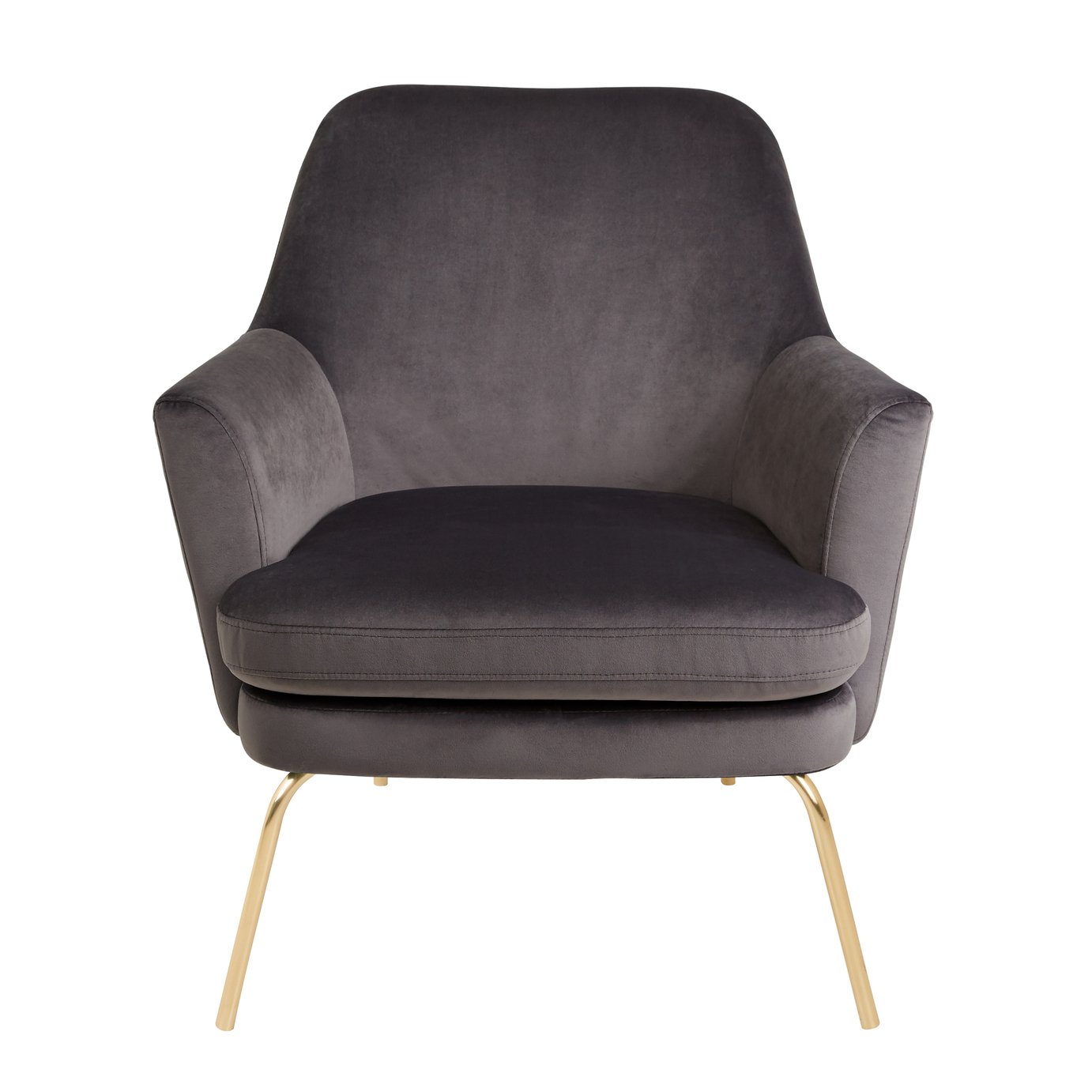 Habitat Celine Velvet Accent Chair - Dark Grey