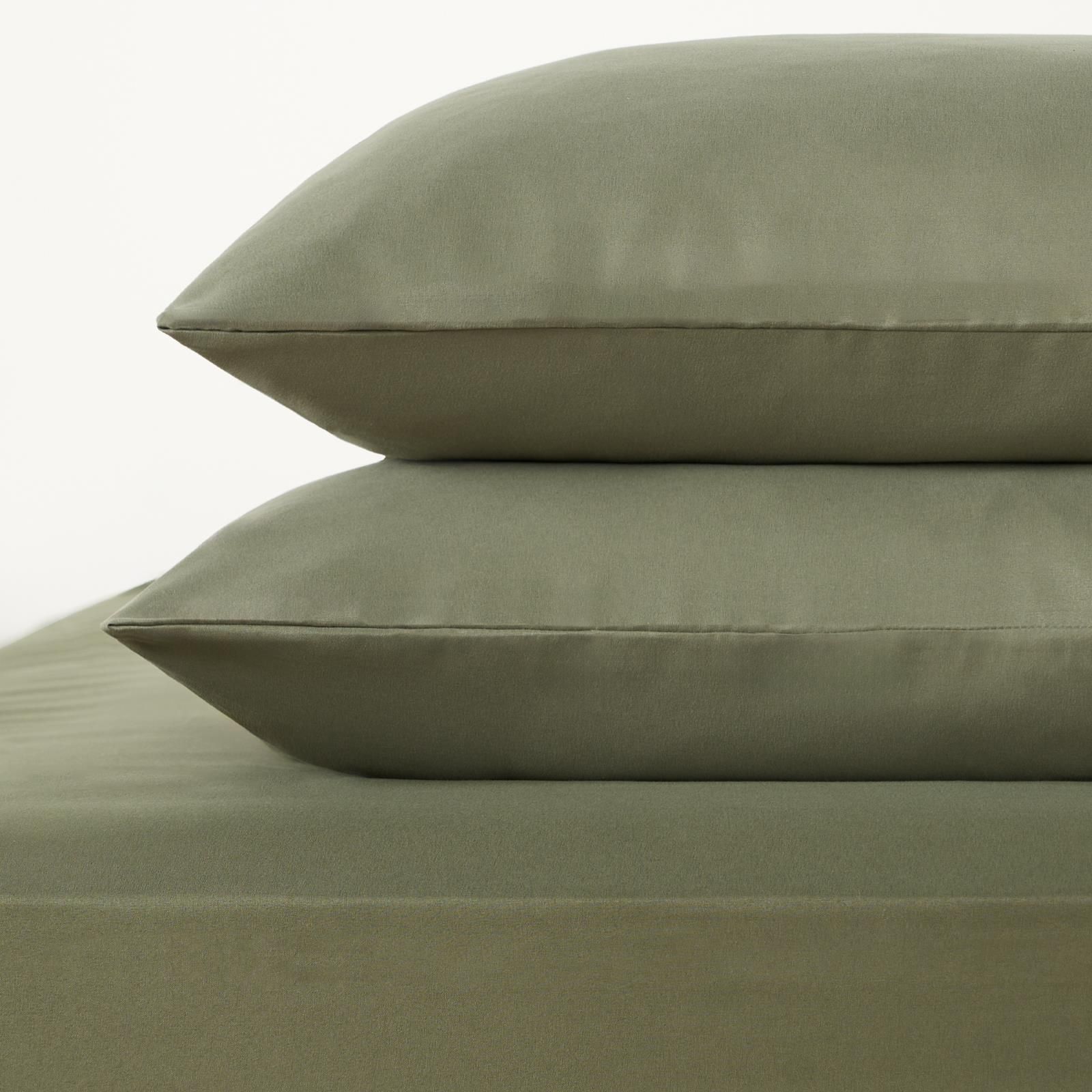 OHS 2 Pack Soft Microfibre Wrinkle Resistant Housewife Pillowcases in Khaki