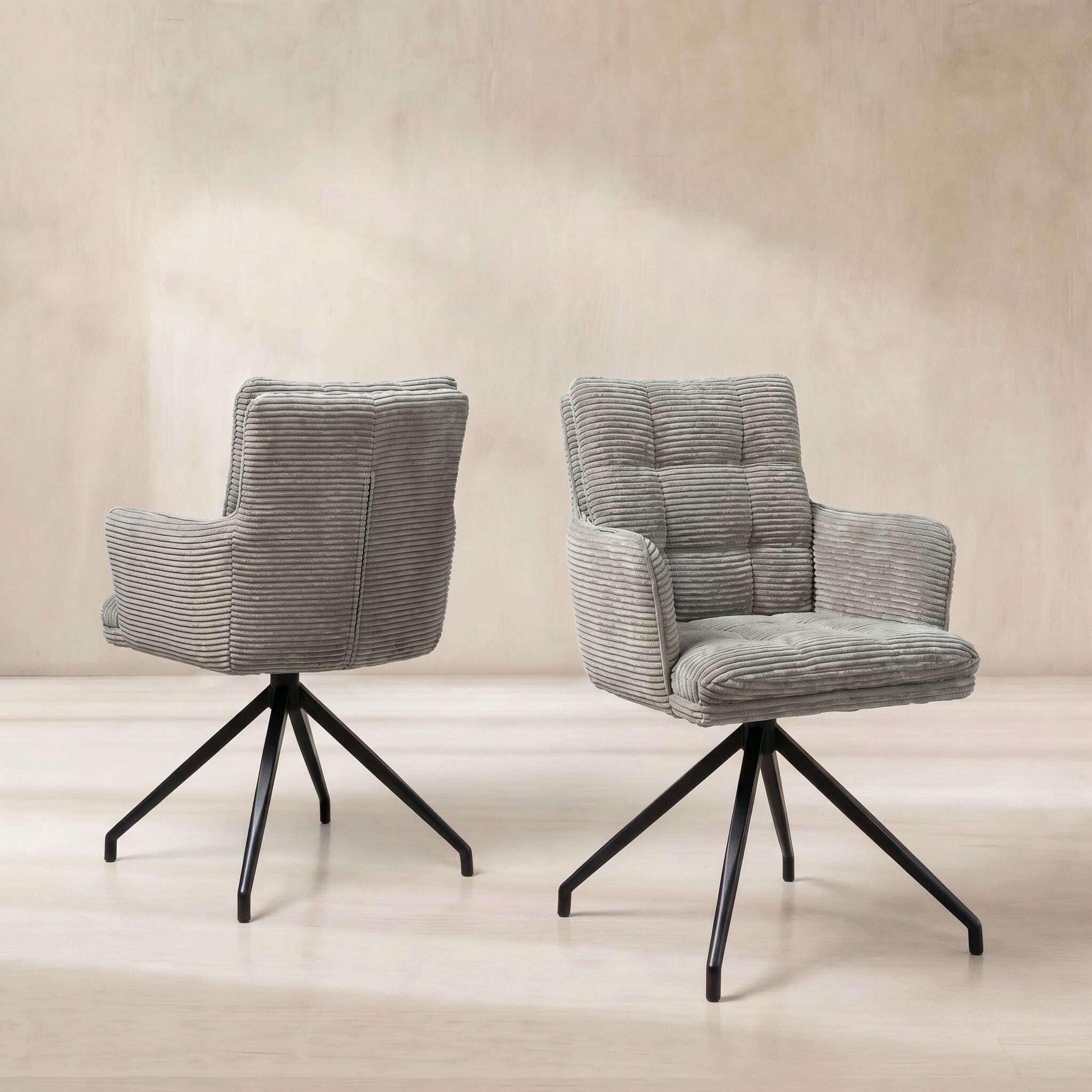 Odine Swivel Dining Chair, Grey Velvet | Barker & Stonehouse