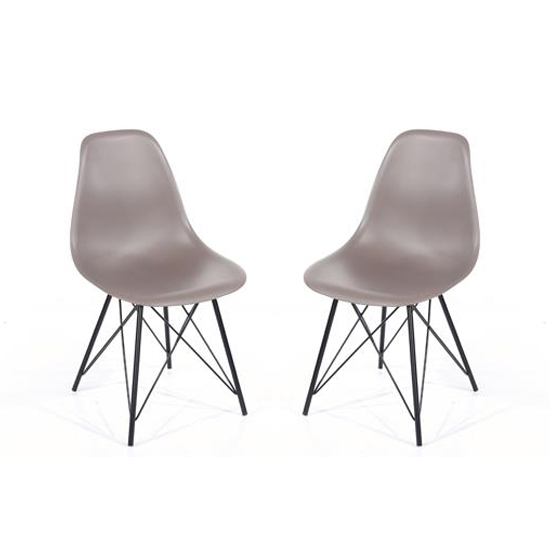 Arturo Truffle Bistro Chair In Pair With Black Metal Legs