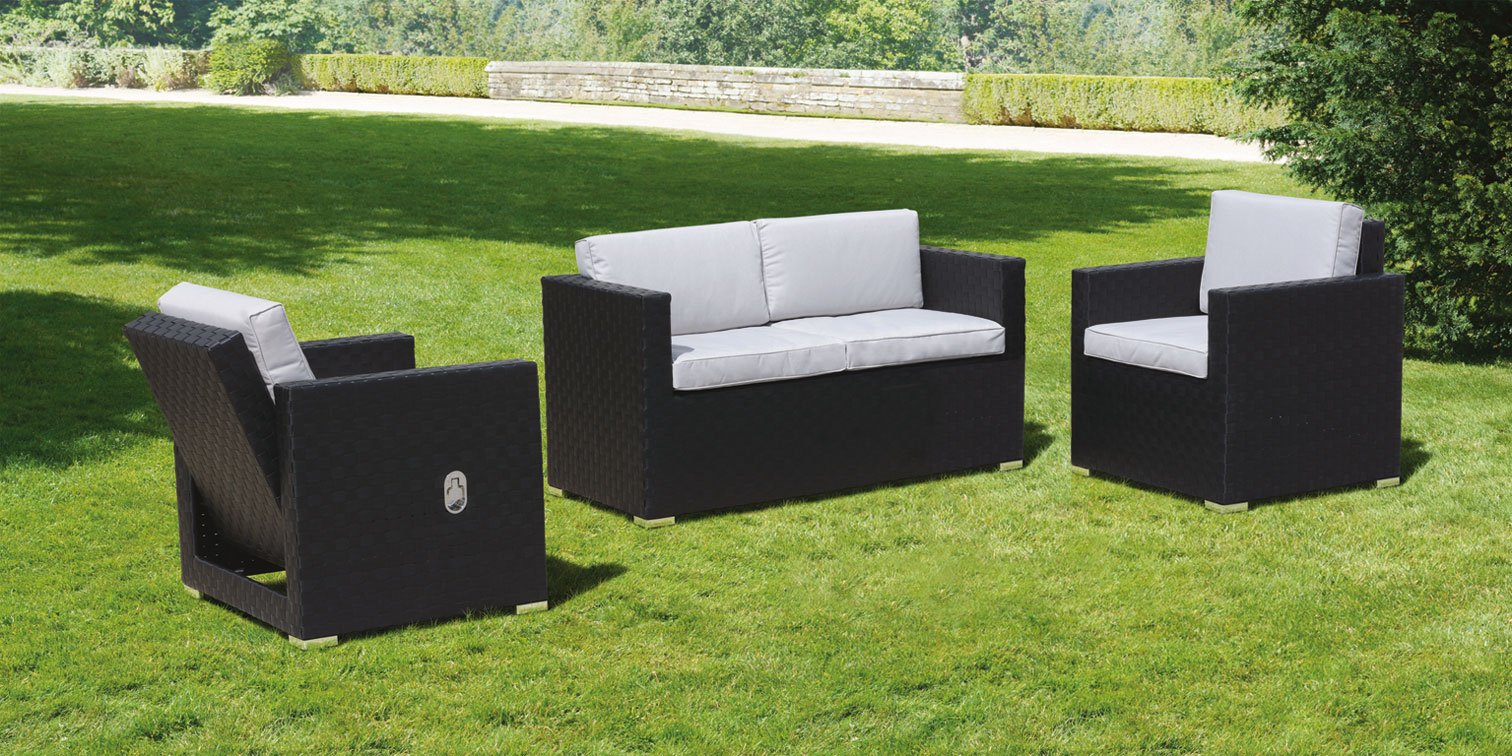 Cubo Black and Taupe Lounge Set