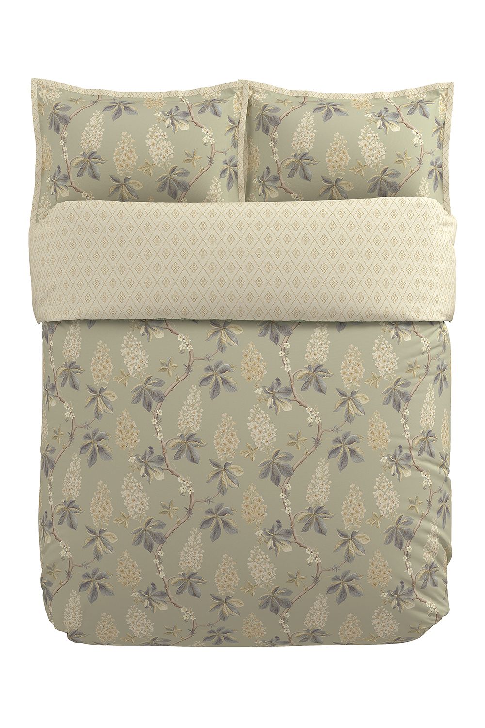 Sanderson 'Chestnut Tree' Cotton Duvet Cover Set in Grey 3