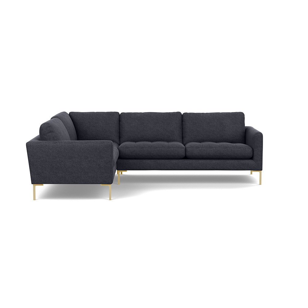 Heal's Eton Left Hand Facing Corner Sofa Texture Soot Brass Feet