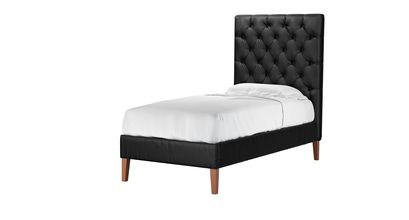 Rosalie 150cm Single Bed in Smoke Soft Leather - sofa.com