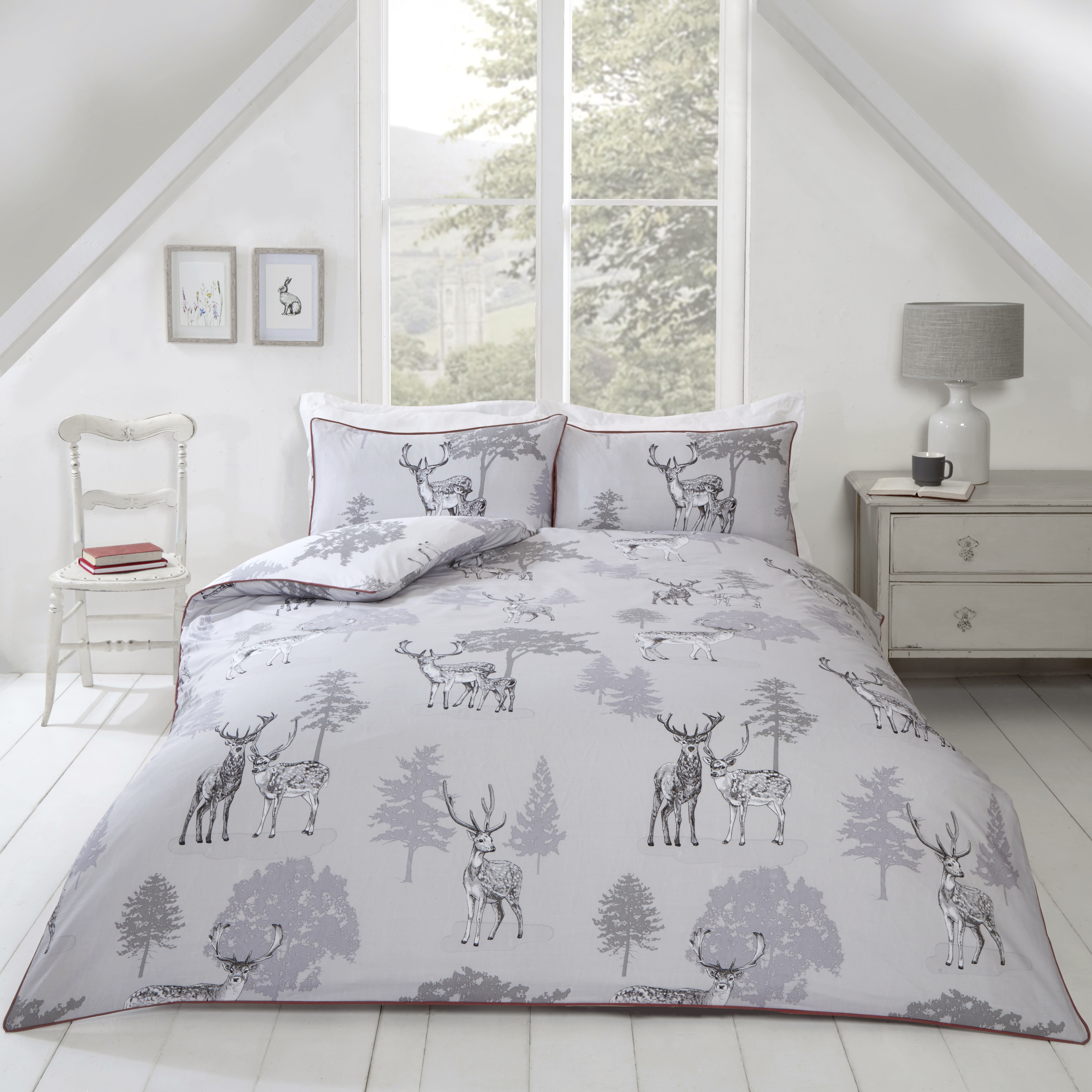 Rapport Home Sherwood Polycotton Duvet Cover Set With Pillowcase in Light Grey