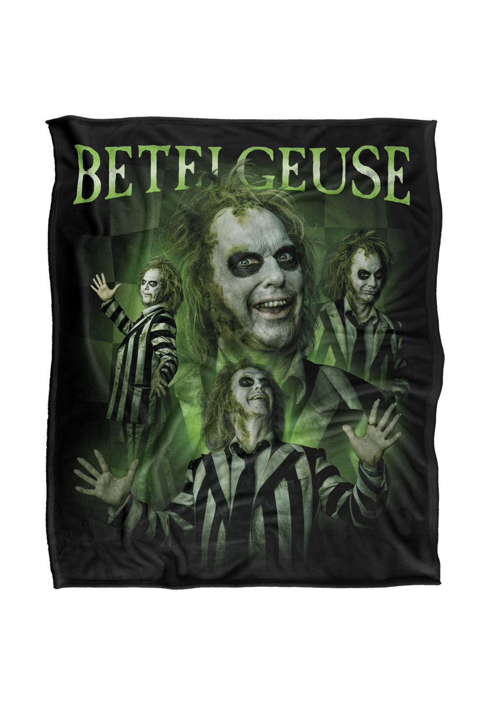 Warner Brothers Beetlejuice 50x60 Homage Silky Touch Super Soft Throw Blanket in White