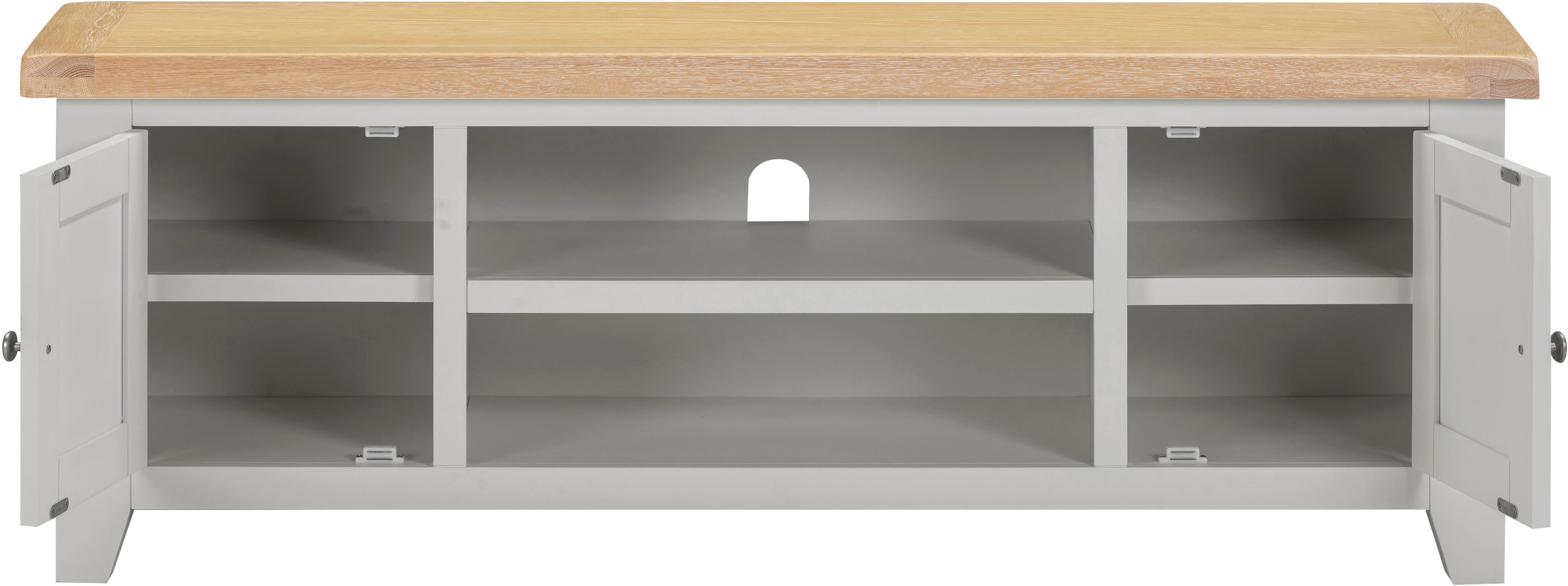 Seconique Windsor Straight TV Unit (Fully Assembled) in Light Grey 4