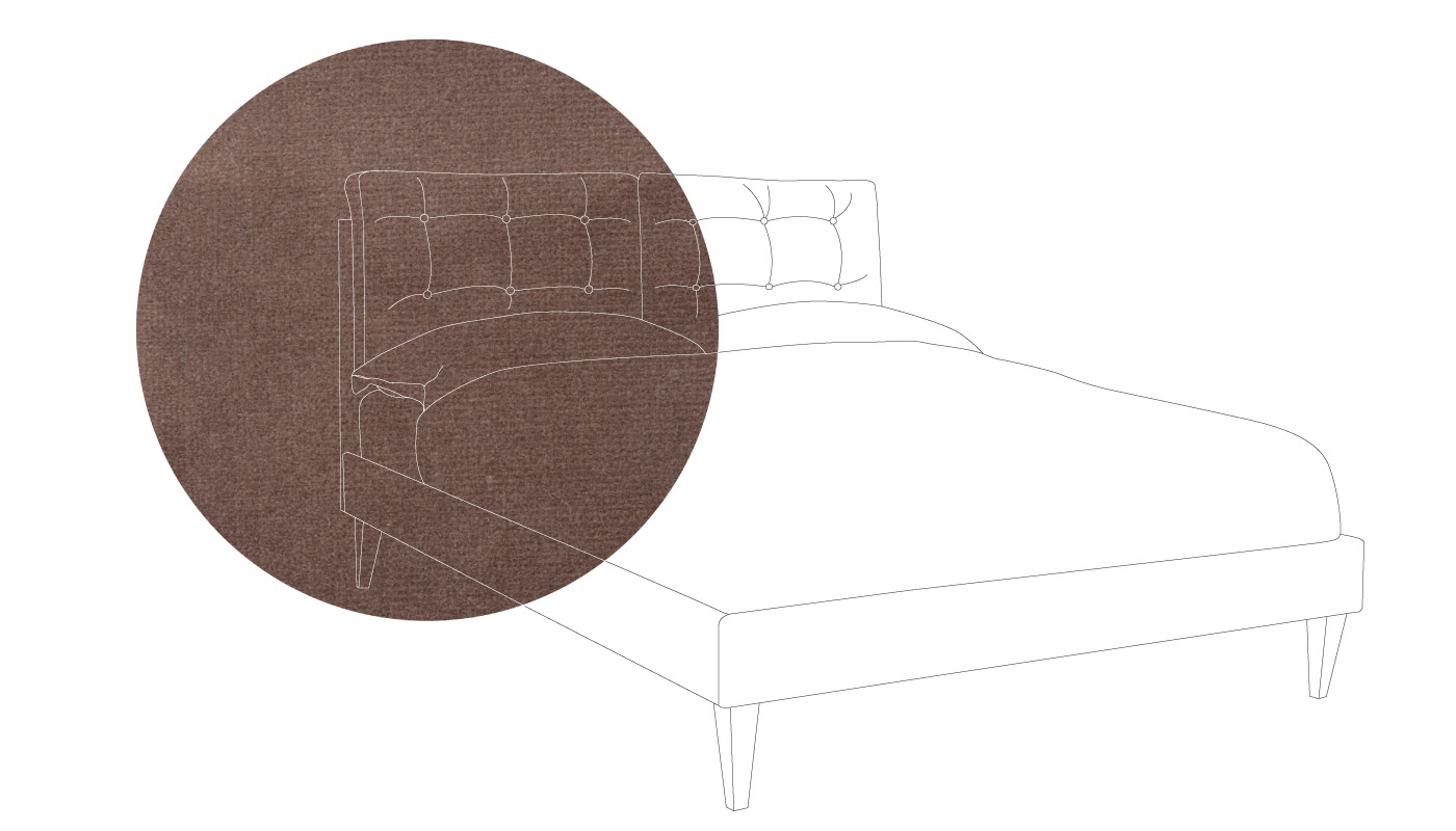 Heal's Mistral Bed Double Velvet Mink Black Feet