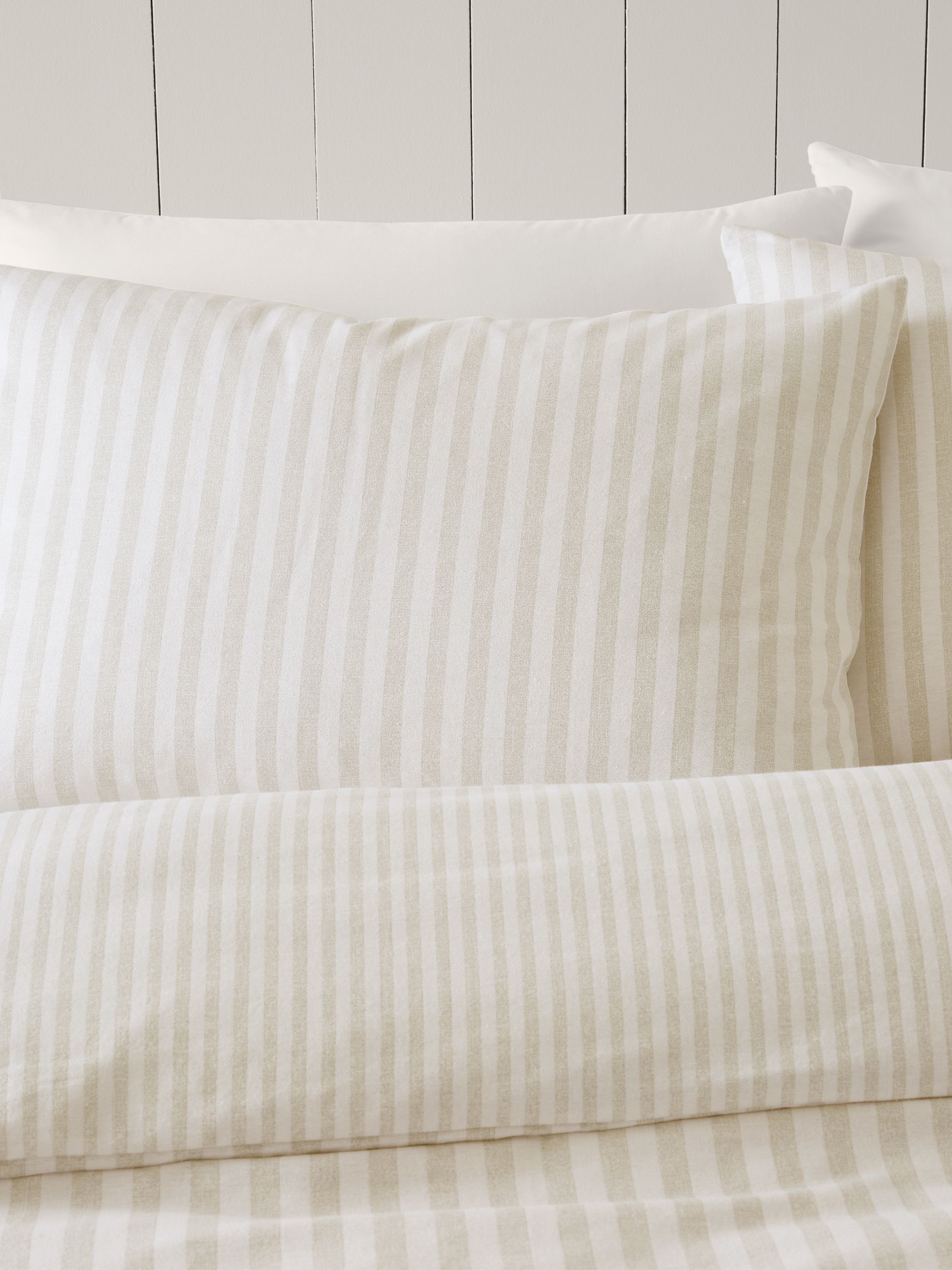 Catherine Lansfield Brushed Stripe 100% Cotton Duvet Cover Set in Natural 3