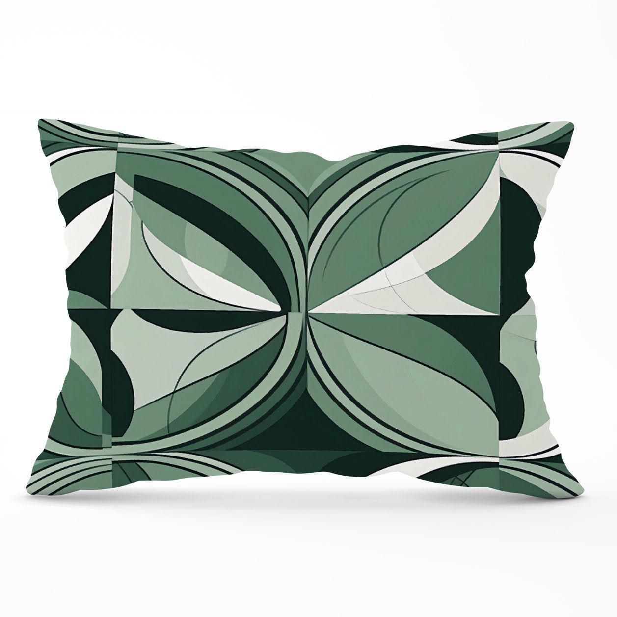 Warren Reed - Designer Geometric Green Black Cushions